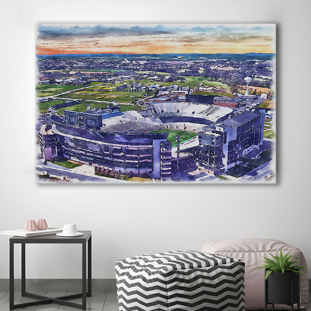Beaver Stadium, Pennsylvania State Football Painting Stadium Watercolor, Sport Art, Gifts for him, Canvas Print Wall Art