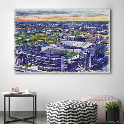Beaver Stadium, Pennsylvania State Football Painting Stadium Watercolor, Sport Art, Gifts for him, Canvas Print Wall Art