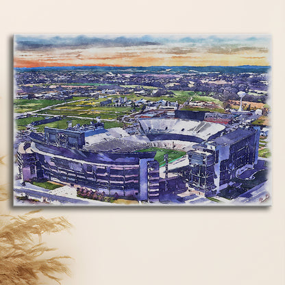 Beaver Stadium, Pennsylvania State Football Painting Stadium Watercolor, Sport Art, Gifts for him, Canvas Print Wall Art