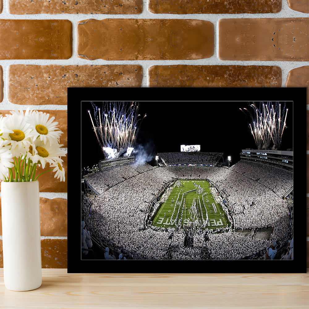 Beaver Stadium Fireworks, Stadium Canvas, Sport Art, Gift for him, Framed Art Print Wall Decor, Picture Framed