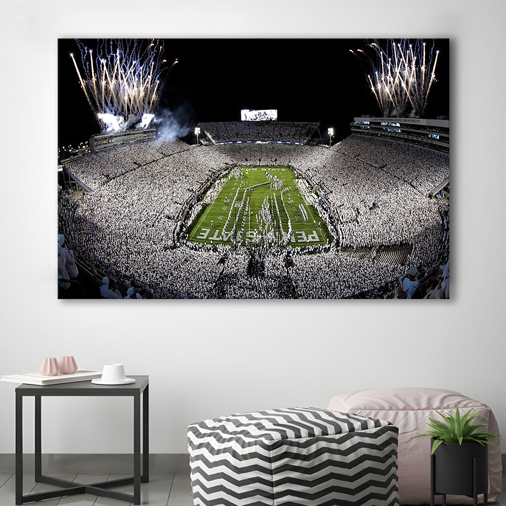 Beaver Stadium Fireworks, Stadium Canvas, Sport Art, Gift for him, Man Cave Decor, Art Print, Canvas Print Wall Art