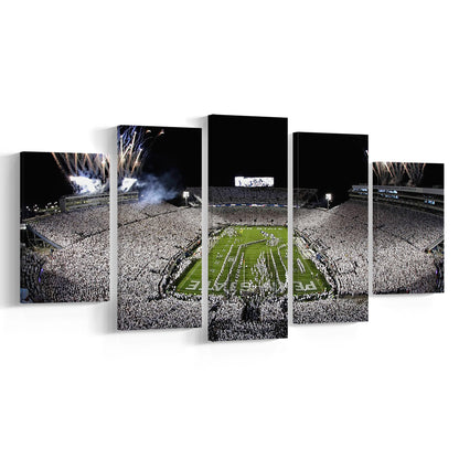 Beaver Stadium Fireworks, Stadium Canvas, Sport Art, Gift for him, 5 Panel, Large Canvas, Canvas Print Wall Art