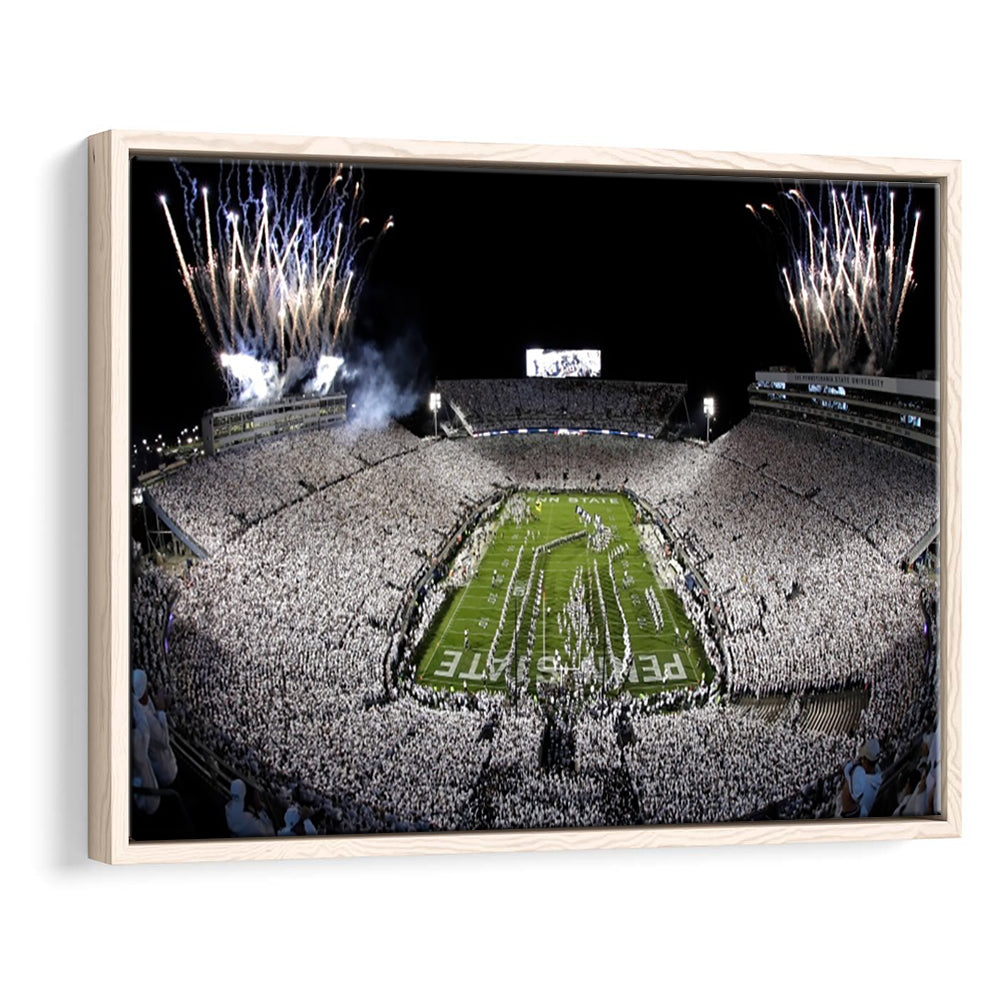 Beaver Stadium Fireworks, Stadium Canvas, Sport Art, Framed Canvas Print Wall Art, Floating Frame