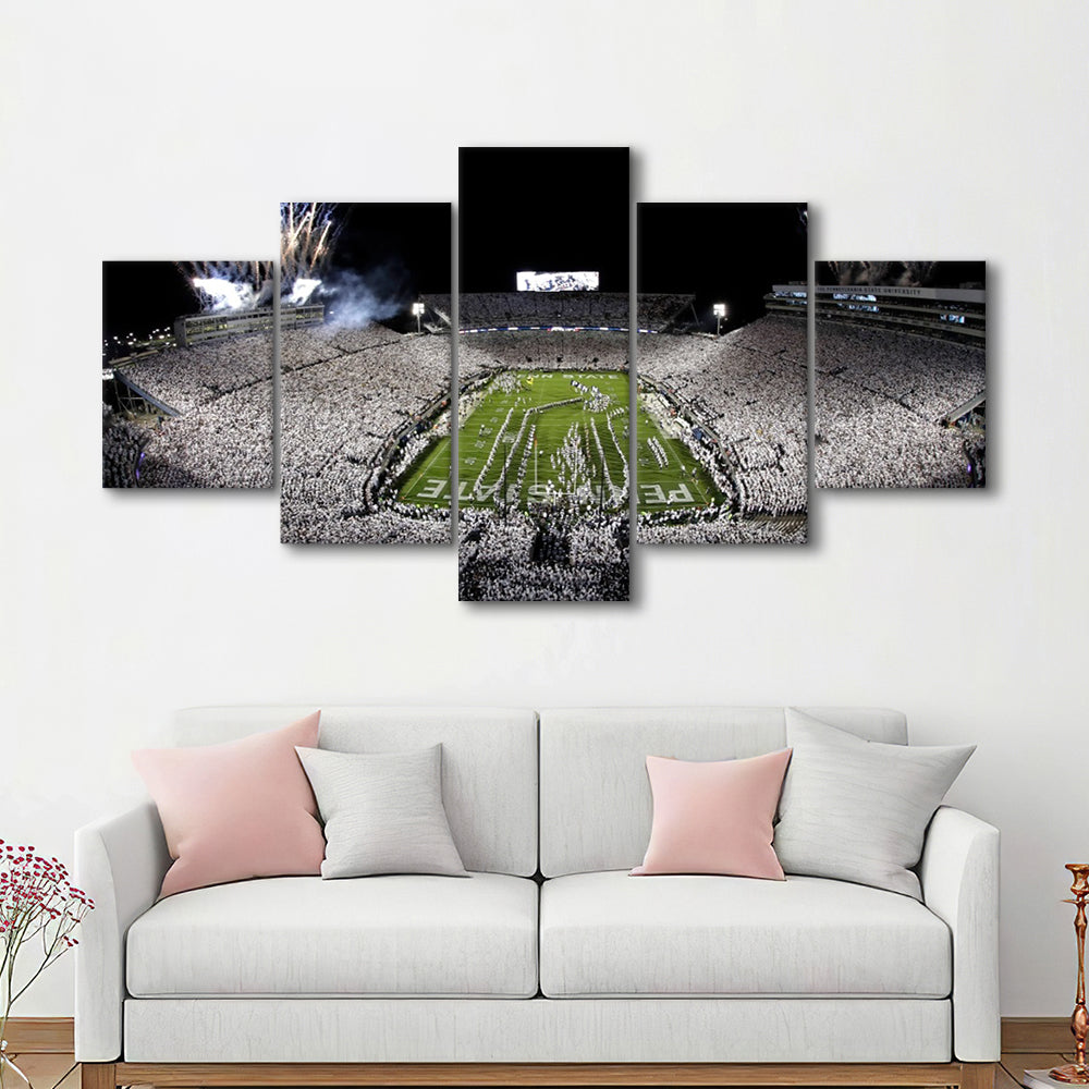 Beaver Stadium Fireworks, Stadium Canvas, Sport Art, Gift for him, 5 Panel, Large Canvas, Canvas Print Wall Art