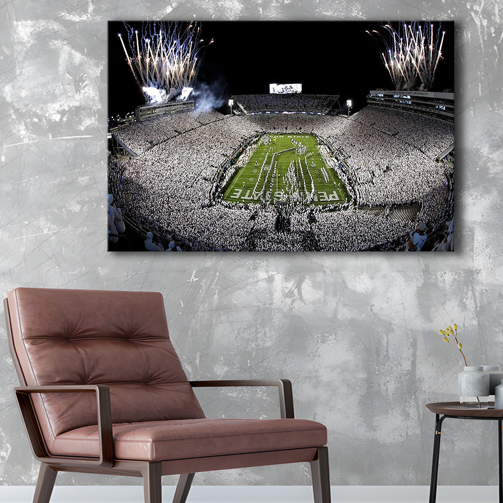 Beaver Stadium Fireworks, Stadium Canvas, Sport Art, Gift for him, Man Cave Decor, Art Print, Canvas Print Wall Art