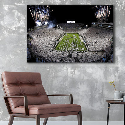 Beaver Stadium Fireworks, Stadium Canvas, Sport Art, Gift for him, Man Cave Decor, Art Print, Canvas Print Wall Art