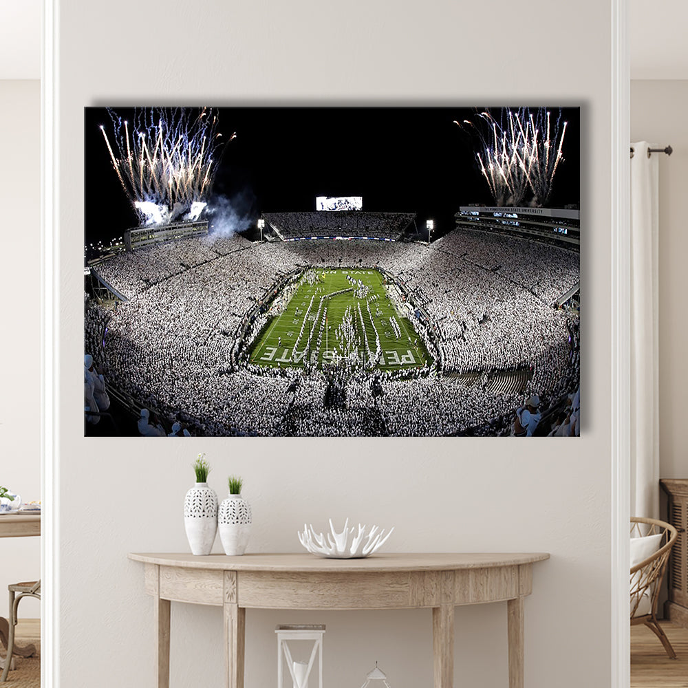 Beaver Stadium Fireworks, Stadium Canvas, Sport Art, Gift for him, Man Cave Decor, Art Print, Canvas Print Wall Art
