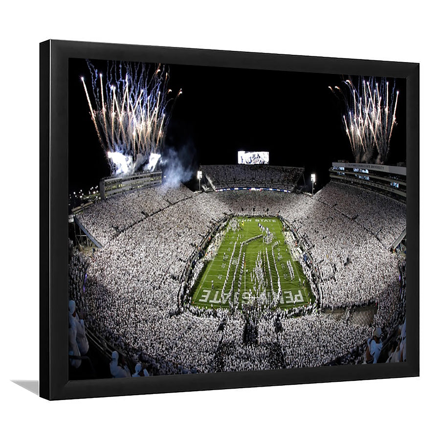 Beaver Stadium Fireworks, Stadium Canvas, Sport Art, Gift for him, Framed Art Print Wall Decor, Picture Framed