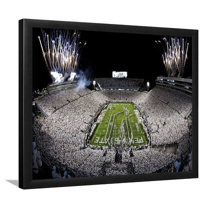 Beaver Stadium Fireworks, Stadium Canvas, Sport Art, Gift for him, Framed Art Print Wall Decor, Picture Framed