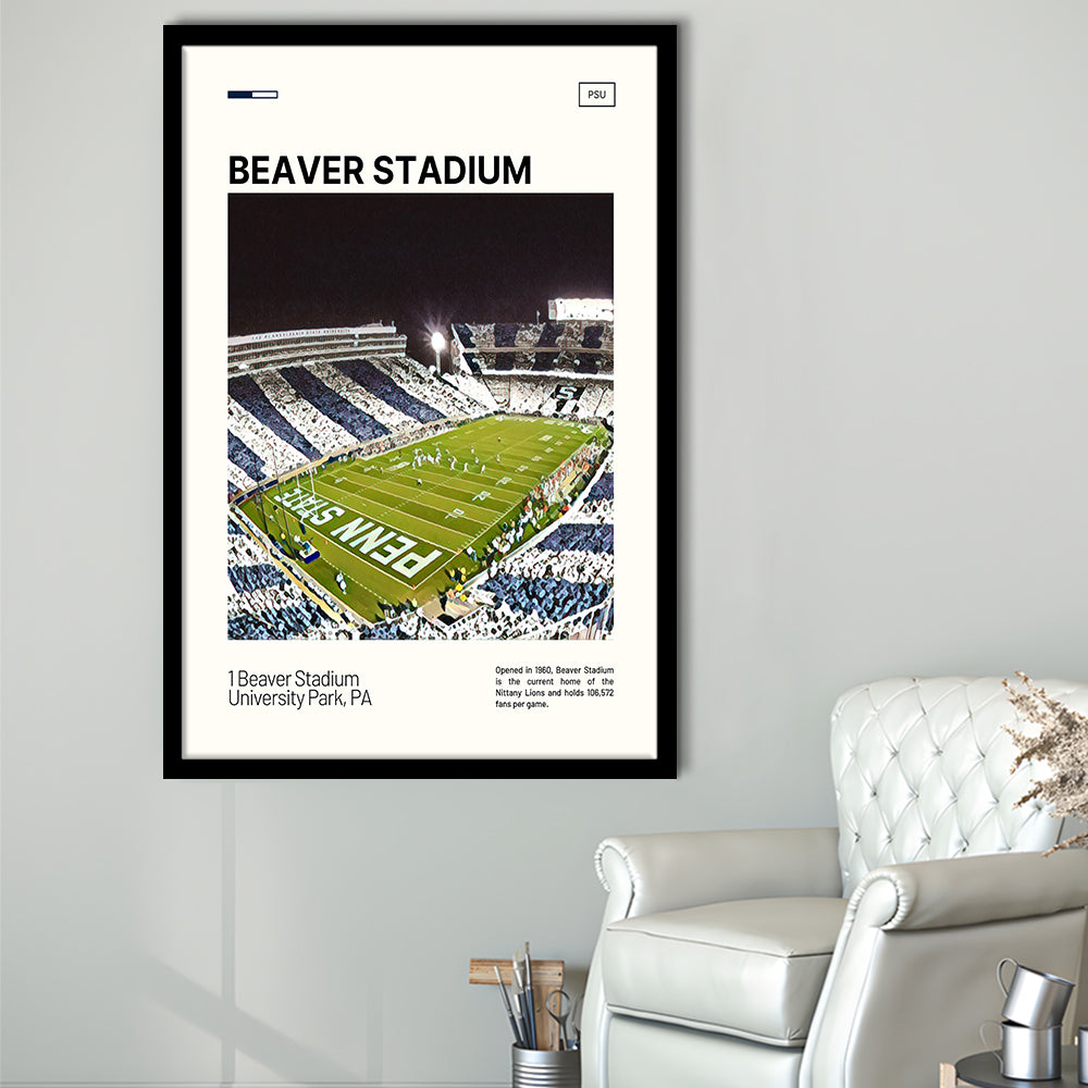 Beaver Stadium Print, Penn State Lions Stadium Art, Gifts for him, Sport Art, Framed Art Print Wall Decor