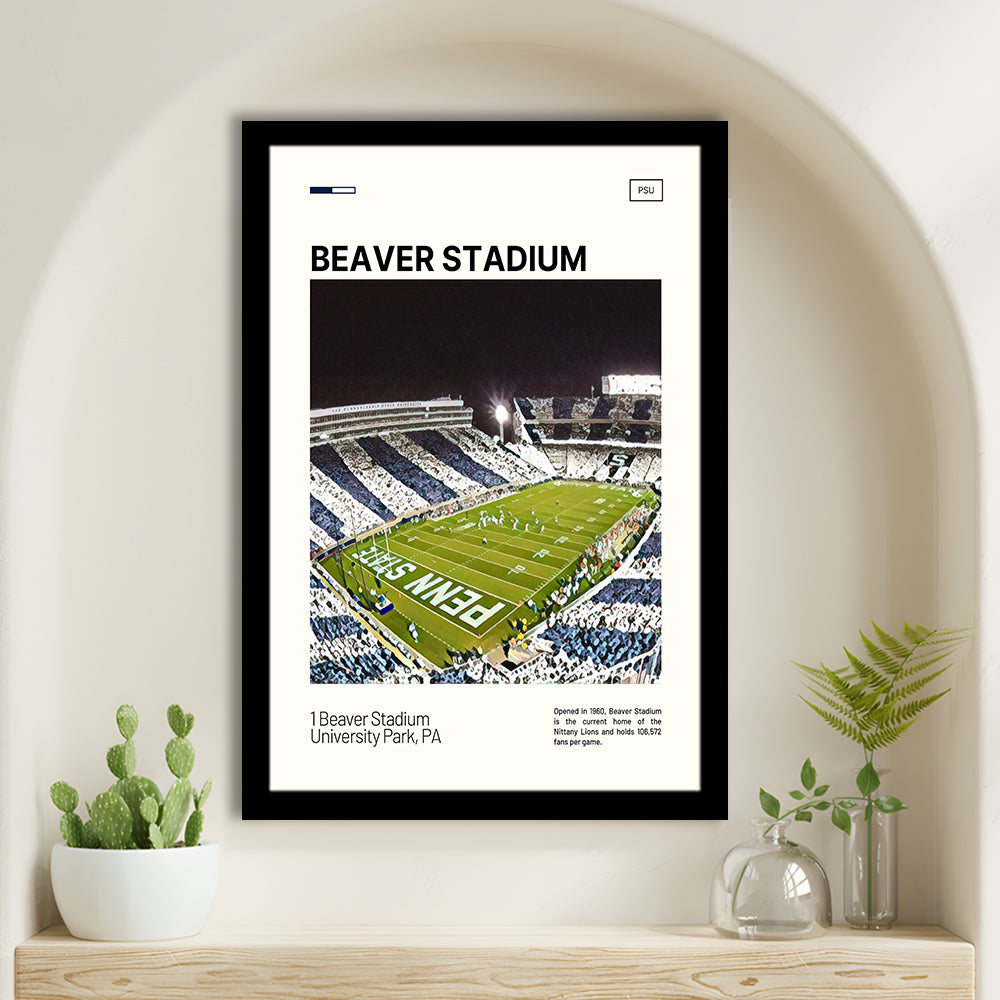 Beaver Stadium Print, Penn State Lions Stadium Art, Gifts for him, Sport Art, Framed Art Print Wall Decor