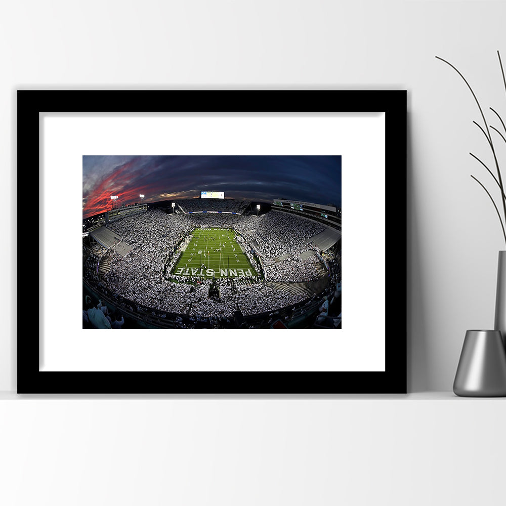 Beaver Stadium, Stadium Canvas, Sport Art, Fan Gifts, White Border Framed Art Print Wall Decor