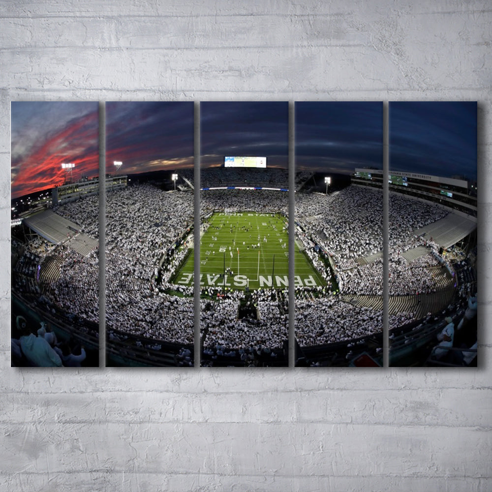 Beaver Stadium, Stadium Canvas, Sport Art, Fan Gifts, 5 Panel B, Extra Large Canvas, Canvas Print Wall Art