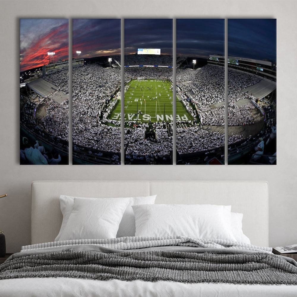 Beaver Stadium, Stadium Canvas, Sport Art, Fan Gifts, 5 Panel B, Extra Large Canvas, Canvas Print Wall Art