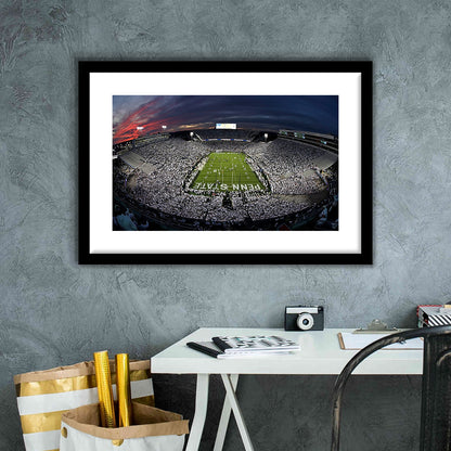 Beaver Stadium, Stadium Canvas, Sport Art, Fan Gifts, White Border Framed Art Print Wall Decor