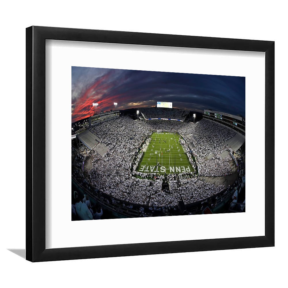 Beaver Stadium, Stadium Canvas, Sport Art, Fan Gifts, White Border Framed Art Print Wall Decor