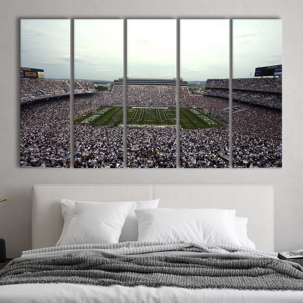 Beaver Stadium, Stadium Canvas, Sport Art, 5 Panel B, Extra Large Canvas, Canvas Print Wall Art