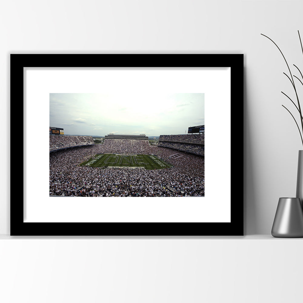 Beaver Stadium, Stadium Canvas, Sport Art, Gift for him, White Border Framed Art Print Wall Decor