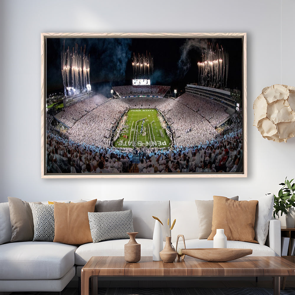 Beaver Stadium in Pa, Stadium Canvas, Sport Art, Framed Canvas Print Wall Art, Floating Frame
