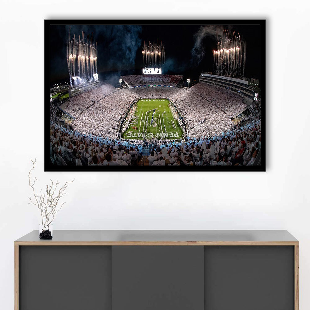 Beaver Stadium in Pa, Stadium Canvas, Sport Art, Gift for him, Framed Art Print Wall Decor, Picture Framed