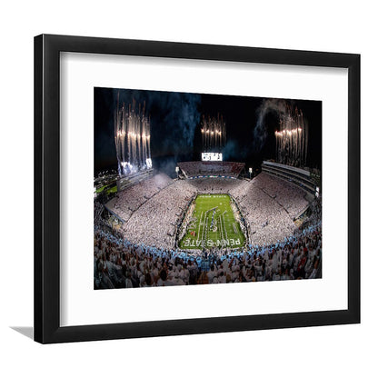 Beaver Stadium in Pa, Stadium Canvas, Sport Art, Gift for him, White Border Framed Art Print Wall Decor