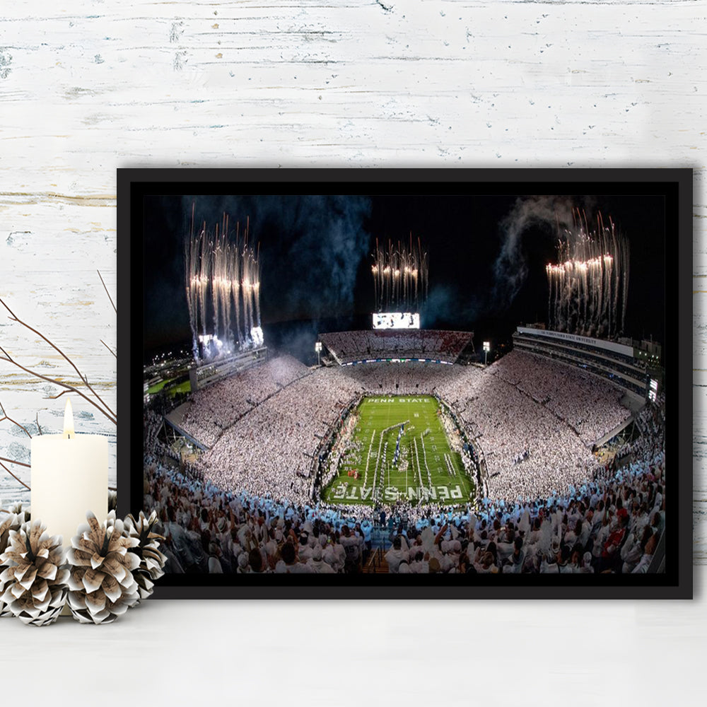 Beaver Stadium in Pa, Stadium Canvas, Sport Art, Framed Canvas Print Wall Art, Floating Frame