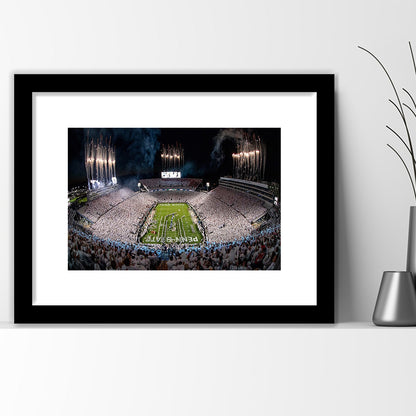 Beaver Stadium in Pa, Stadium Canvas, Sport Art, Gift for him, White Border Framed Art Print Wall Decor