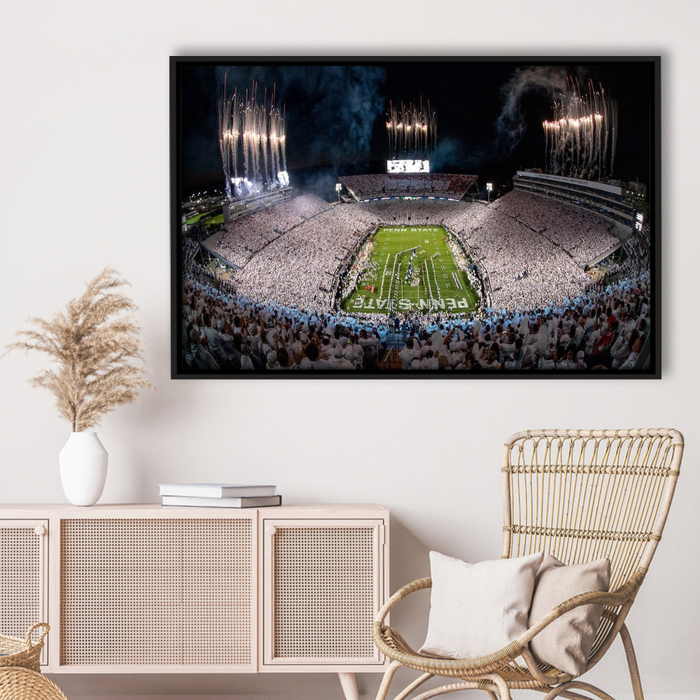 Beaver Stadium in Pa, Stadium Canvas, Sport Art, Framed Canvas Print Wall Art, Floating Frame
