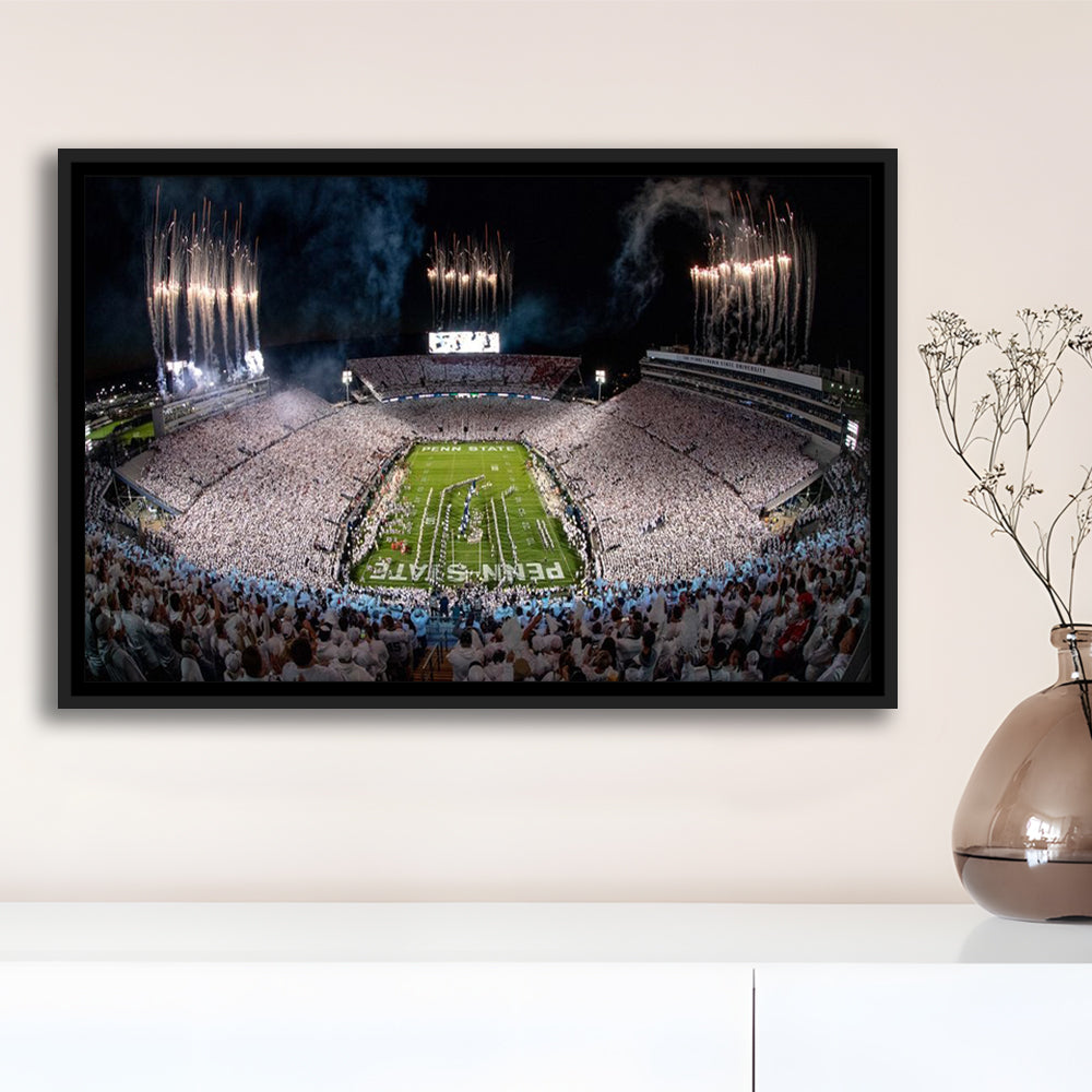 Beaver Stadium in Pa, Stadium Canvas, Sport Art, Framed Canvas Print Wall Art, Floating Frame