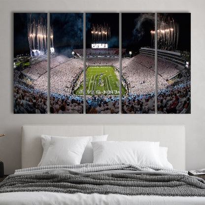 Beaver Stadium in Pa, Stadium Canvas, Sport Art, 5 Panel B, Extra Large Canvas, Canvas Print Wall Art