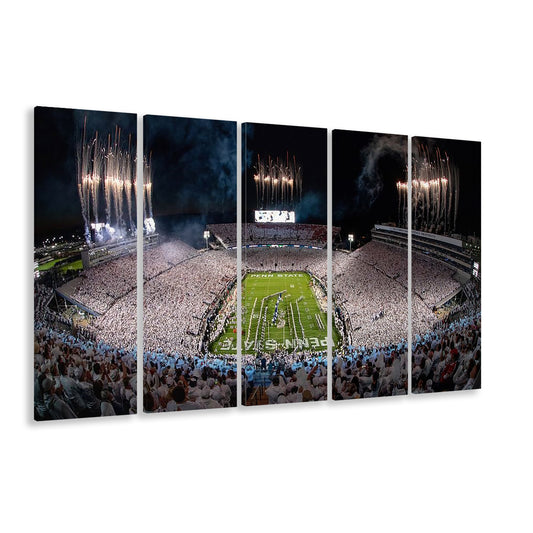Beaver Stadium in Pa, Stadium Canvas, Sport Art, 5 Panel B, Extra Large Canvas, Canvas Print Wall Art