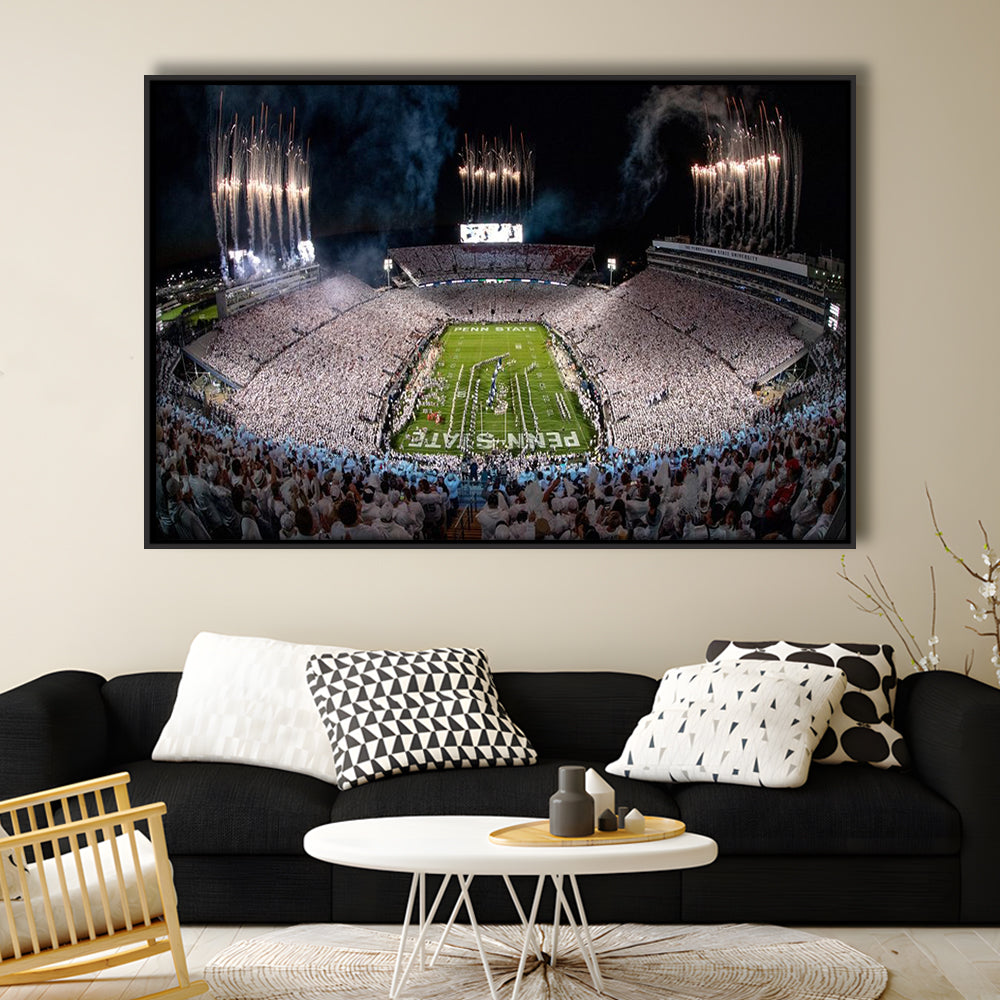 Beaver Stadium in Pa, Stadium Canvas, Sport Art, Framed Canvas Print Wall Art, Floating Frame