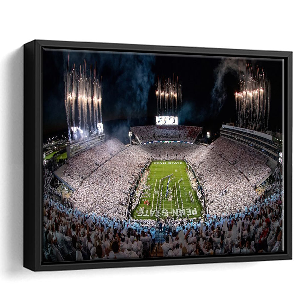Beaver Stadium in Pa, Stadium Canvas, Sport Art, Framed Canvas Print Wall Art, Floating Frame