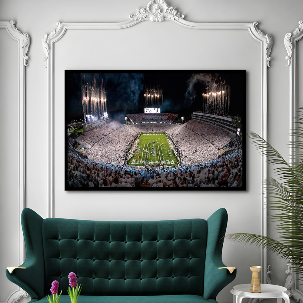 Beaver Stadium in Pa, Stadium Canvas, Sport Art, Gift for him, Framed Art Print Wall Decor, Picture Framed