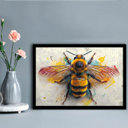 Bee Yourself Watercolor Style Art Prints,A Charming Addition To Your Wall Decor, Framed Art Print, Picture Framed