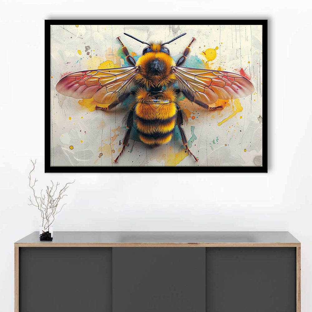 Bee Yourself Watercolor Style Art Prints,A Charming Addition To Your Wall Decor, Framed Art Print, Picture Framed