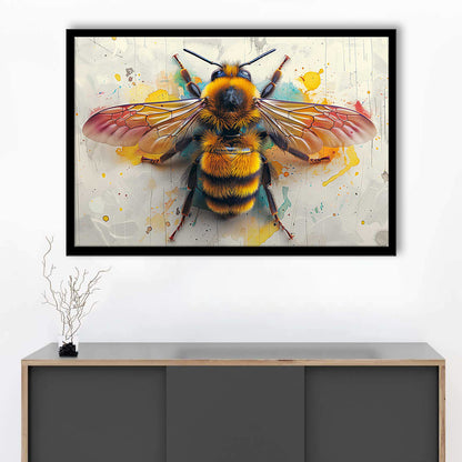 Bee Yourself Watercolor Style Art Prints,A Charming Addition To Your Wall Decor, Framed Art Print, Picture Framed