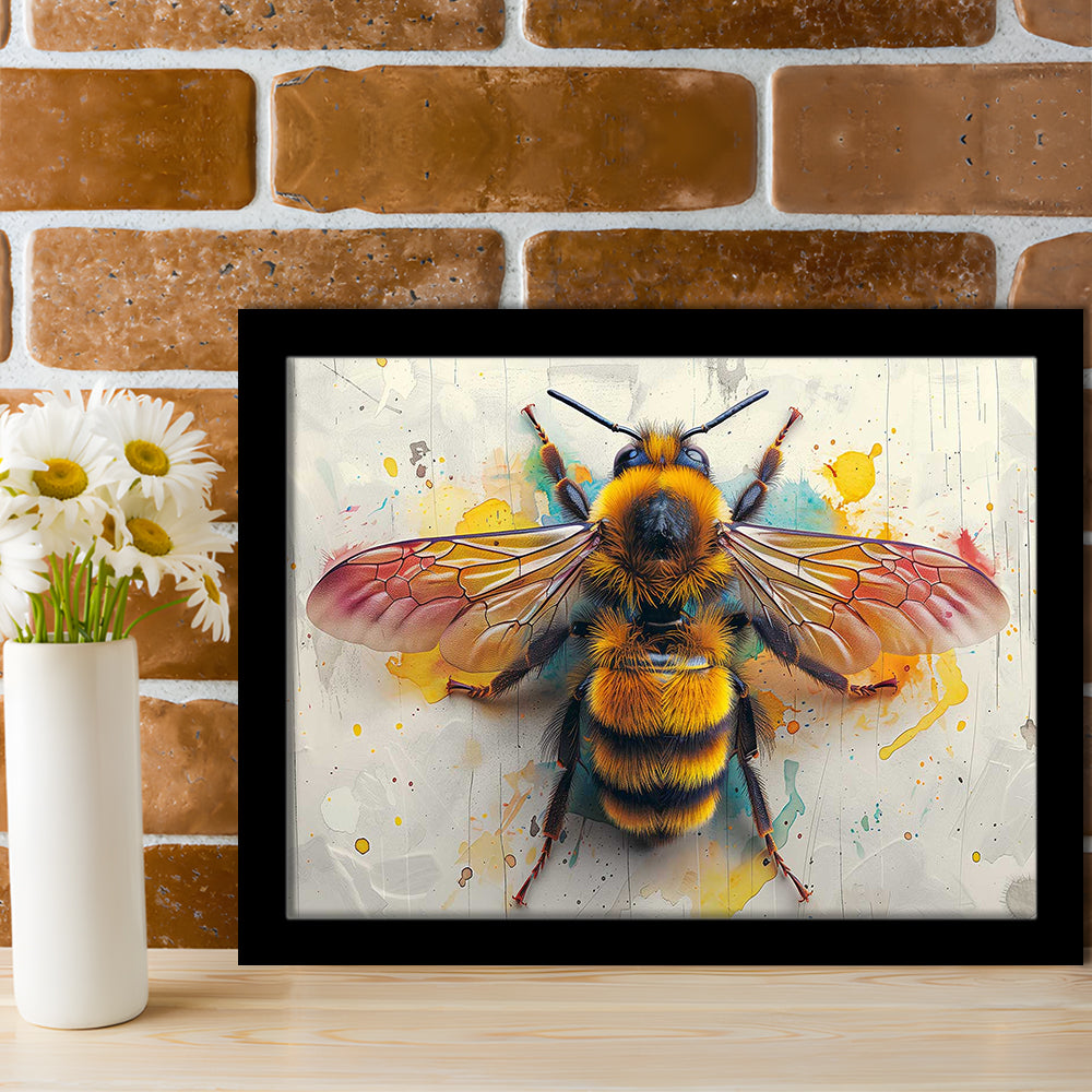 Bee Yourself Watercolor Style Art Prints,A Charming Addition To Your Wall Decor, Framed Art Print, Picture Framed