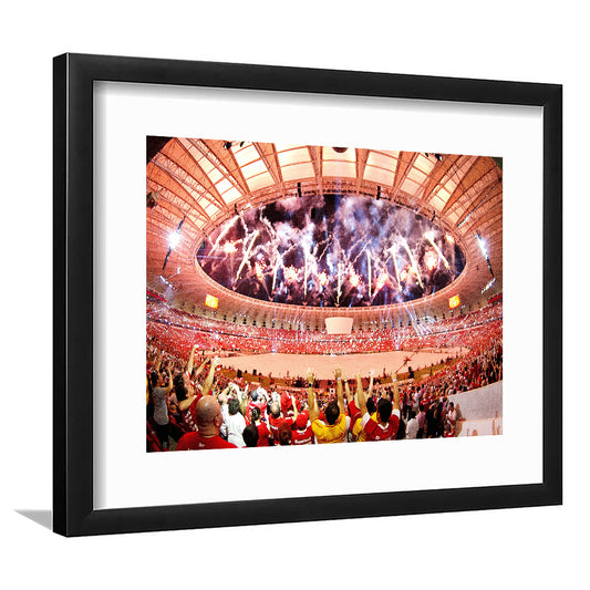 Beira Rio Stadium Event, Stadium Canvas, Sport Art, Gift for him, White Border Framed Art Print Wall Decor