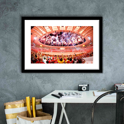 Beira Rio Stadium Event, Stadium Canvas, Sport Art, Gift for him, White Border Framed Art Print Wall Decor