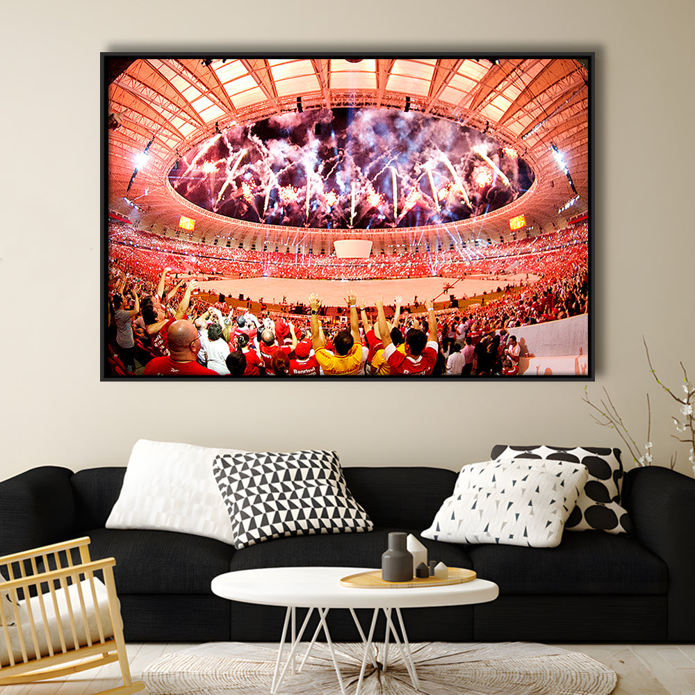 Beira Rio Stadium Event, Stadium Canvas, Sport Art, Framed Canvas Print Wall Art, Floating Frame