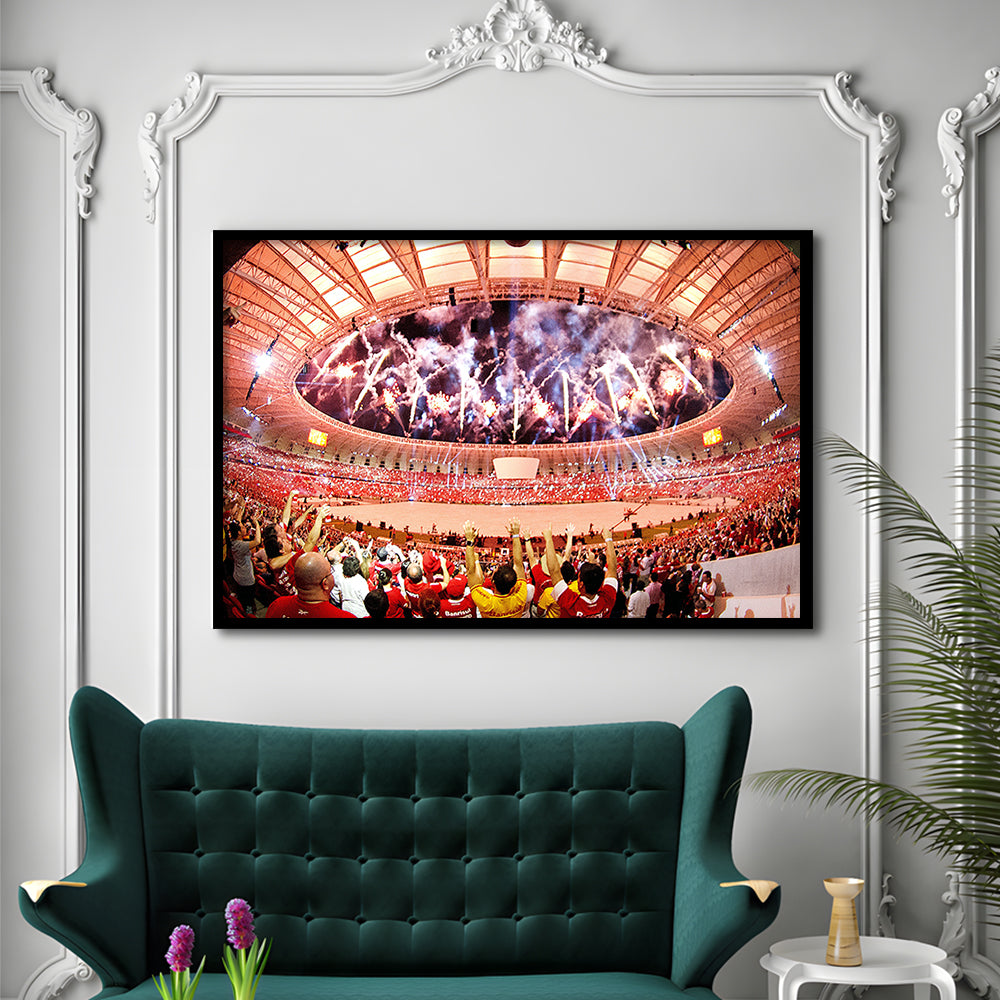 Beira Rio Stadium Event, Stadium Canvas, Sport Art, Gift for him, Framed Art Print Wall Decor, Picture Framed