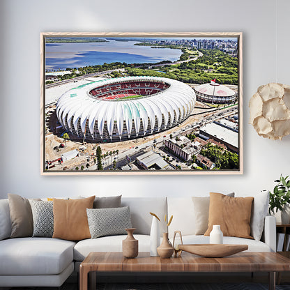 Beira Rio Stadium, Stadium Canvas, Sport Art, Fan Gifts, Framed Canvas Print Wall Art, Floating Frame