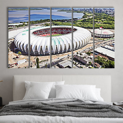 Beira Rio Stadium, Stadium Canvas, Sport Art, Fan Gifts, 5 Panel B, Extra Large Canvas, Canvas Print Wall Art