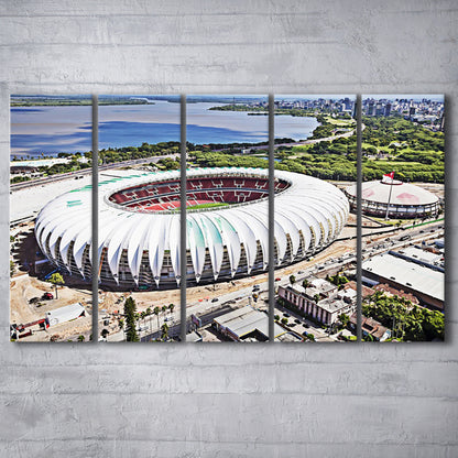 Beira Rio Stadium, Stadium Canvas, Sport Art, Fan Gifts, 5 Panel B, Extra Large Canvas, Canvas Print Wall Art