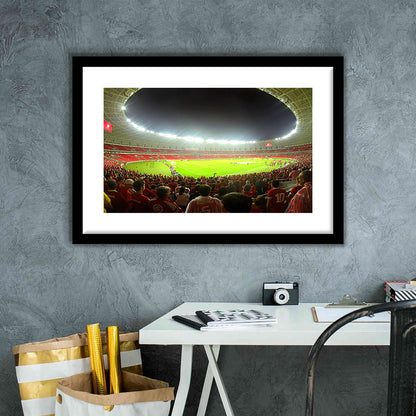 Beira Rio Stadium, Stadium Canvas, Sport Art, Gift for him, White Border Framed Art Print Wall Decor