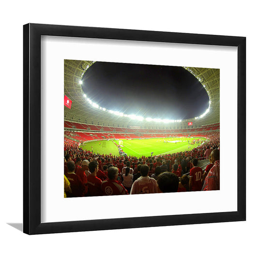 Beira Rio Stadium, Stadium Canvas, Sport Art, Gift for him, White Border Framed Art Print Wall Decor