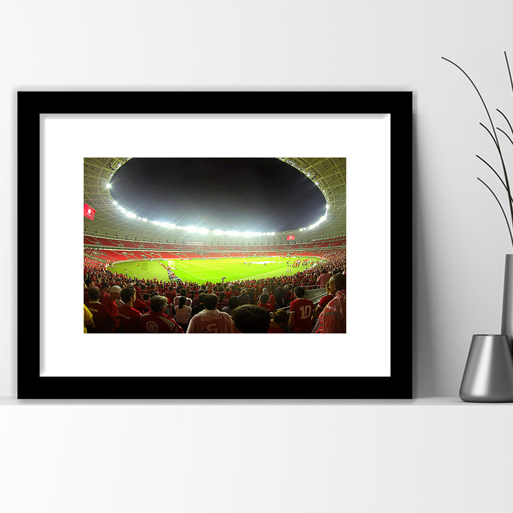 Beira Rio Stadium, Stadium Canvas, Sport Art, Gift for him, White Border Framed Art Print Wall Decor