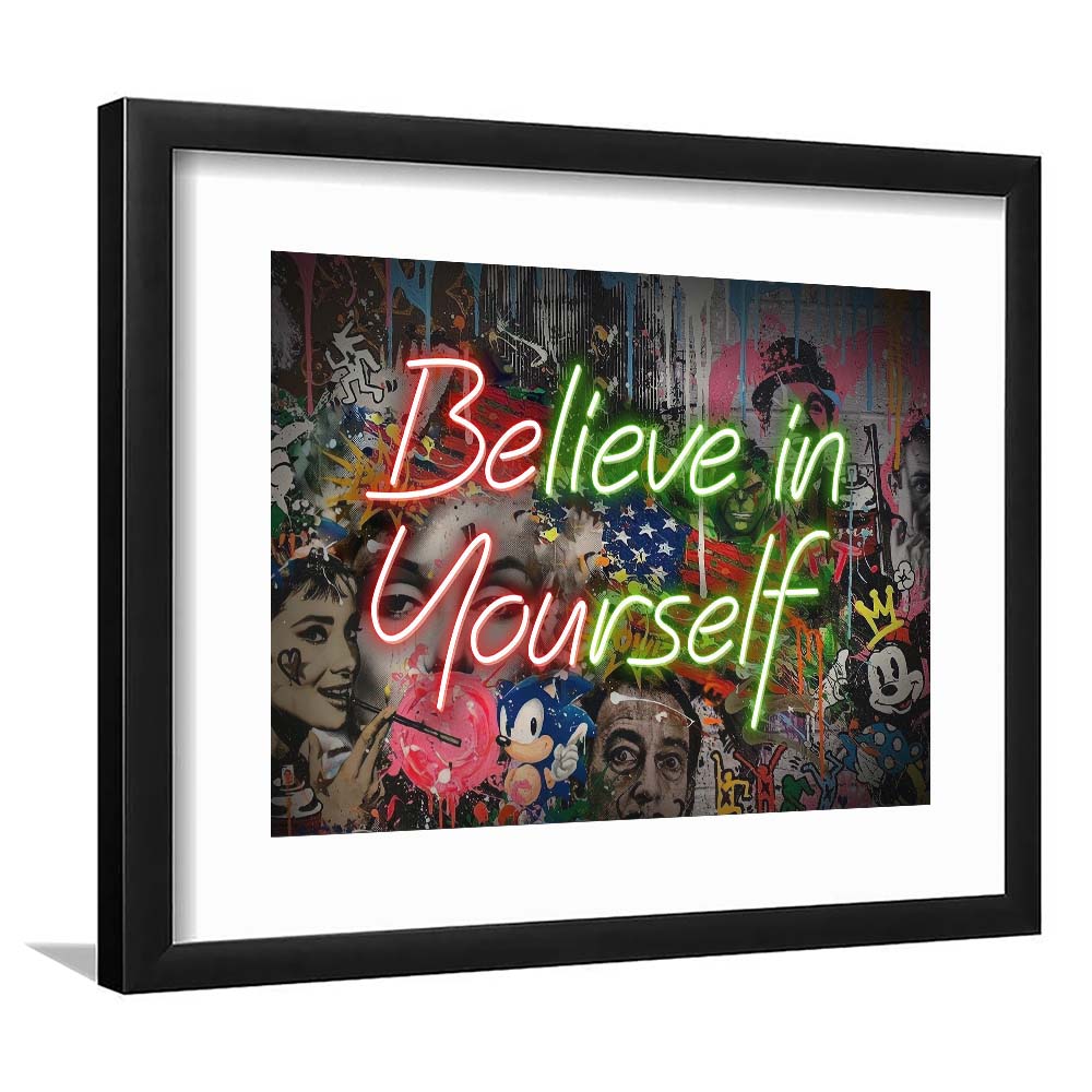 Believe In Yourself Art Print, Framed Art Print Wall Decor, White Border, Framed Picture