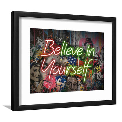 Believe In Yourself Art Print, Framed Art Print Wall Decor, White Border, Framed Picture